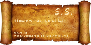 Simonovics Sarolta névjegykártya